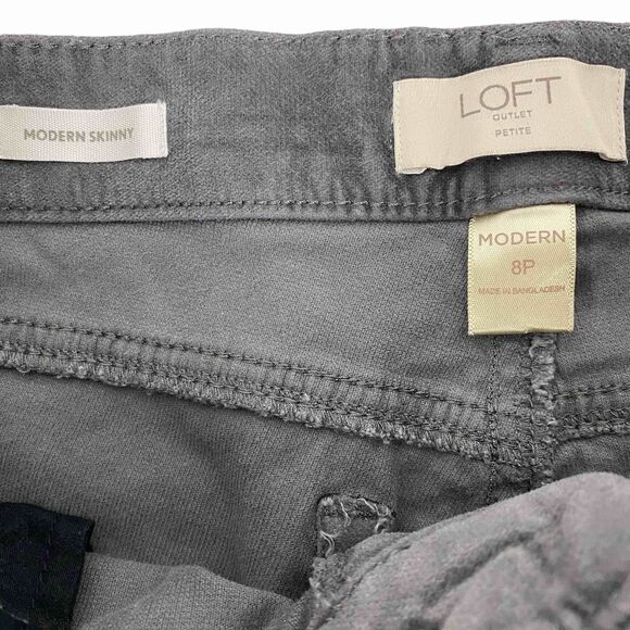 Loft Velvet Modern Skinny Pants in Gray size 8P - Picture 5 of 6